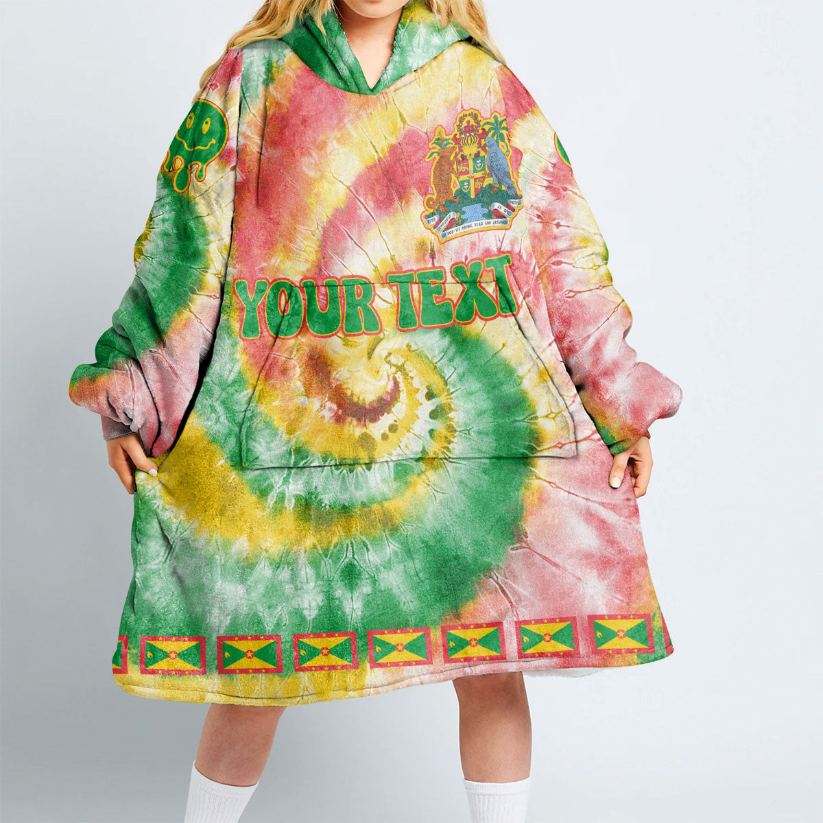 Grenada Hoodie Blanket Custom Tie Dye Style 2