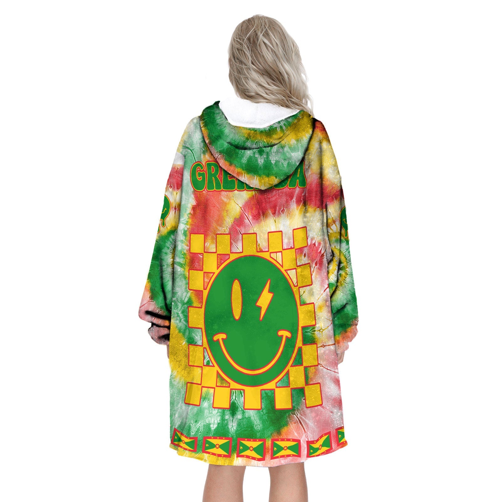 Grenada Hoodie Blanket Custom Tie Dye Style 3