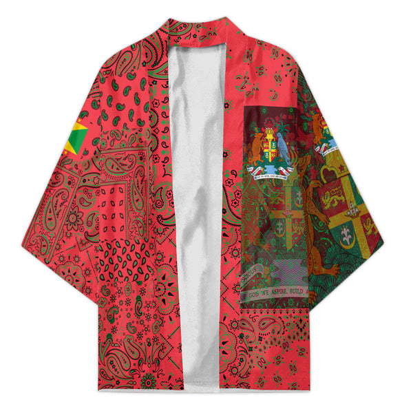 Grenada Kimono Paisley Flag And Skull Style 1