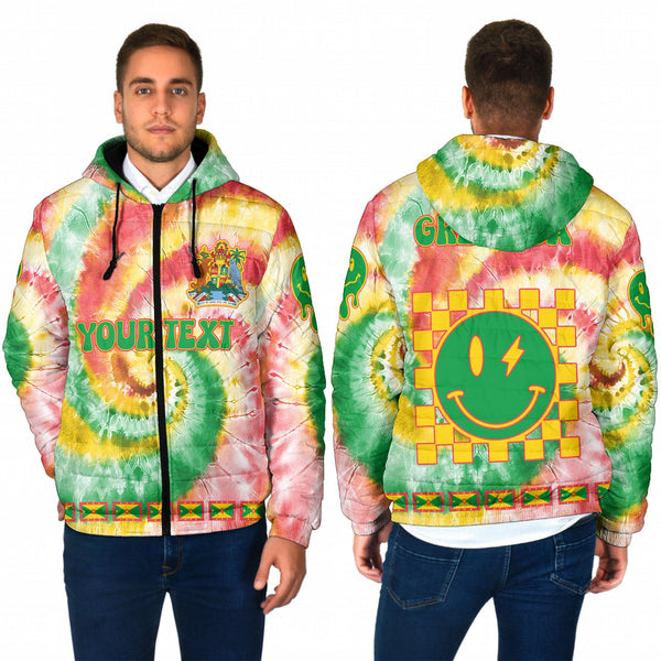 Grenada Men Hooded Padded Jacket Custom Tie Dye Style 1