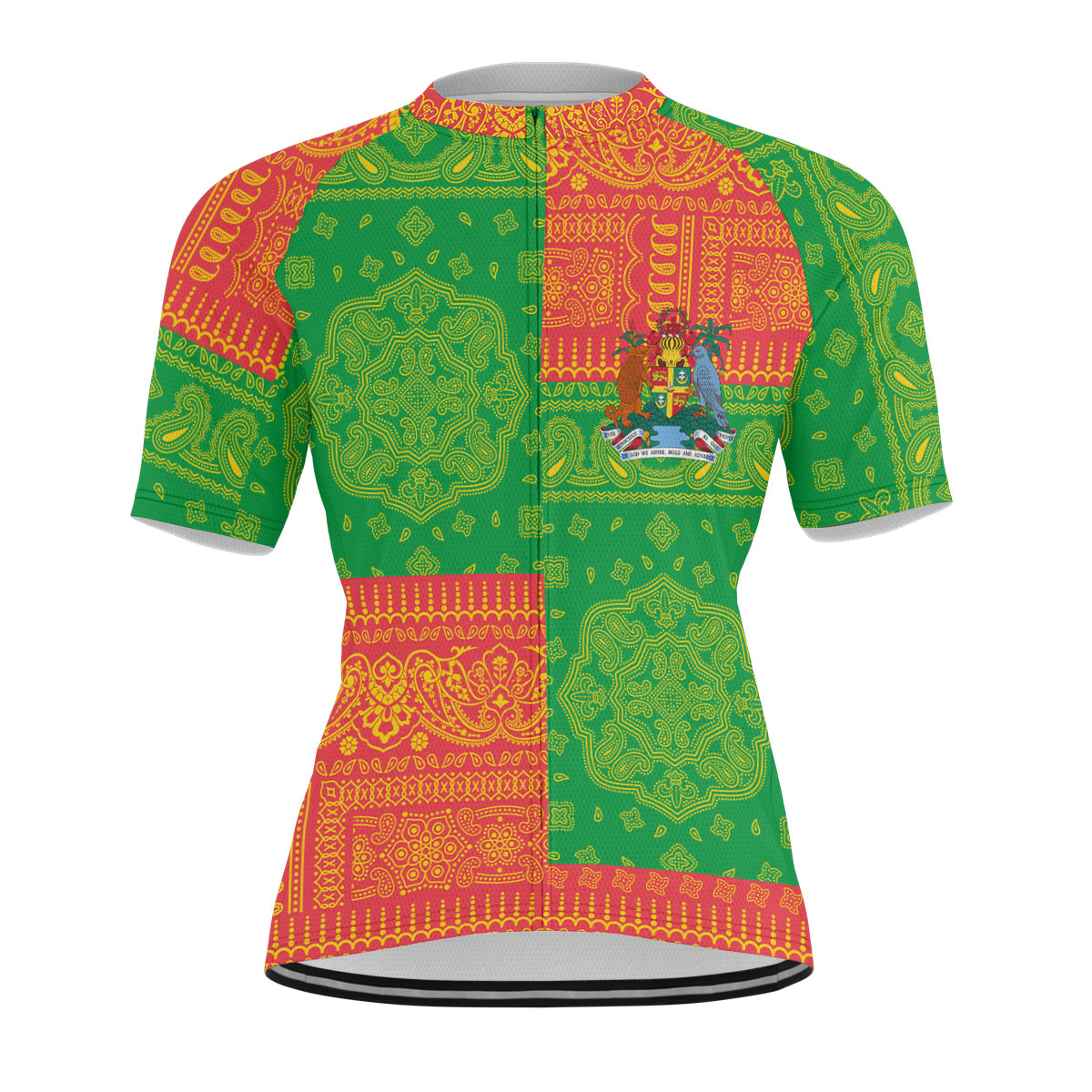 Grenada Men Cycling Jersey Flag And Paisley Basic Style 1