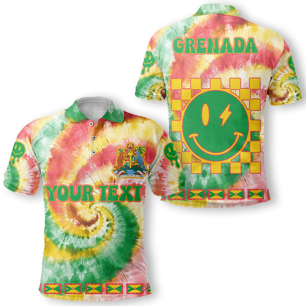 Grenada Polo Shirt Custom Tie Dye Style 1