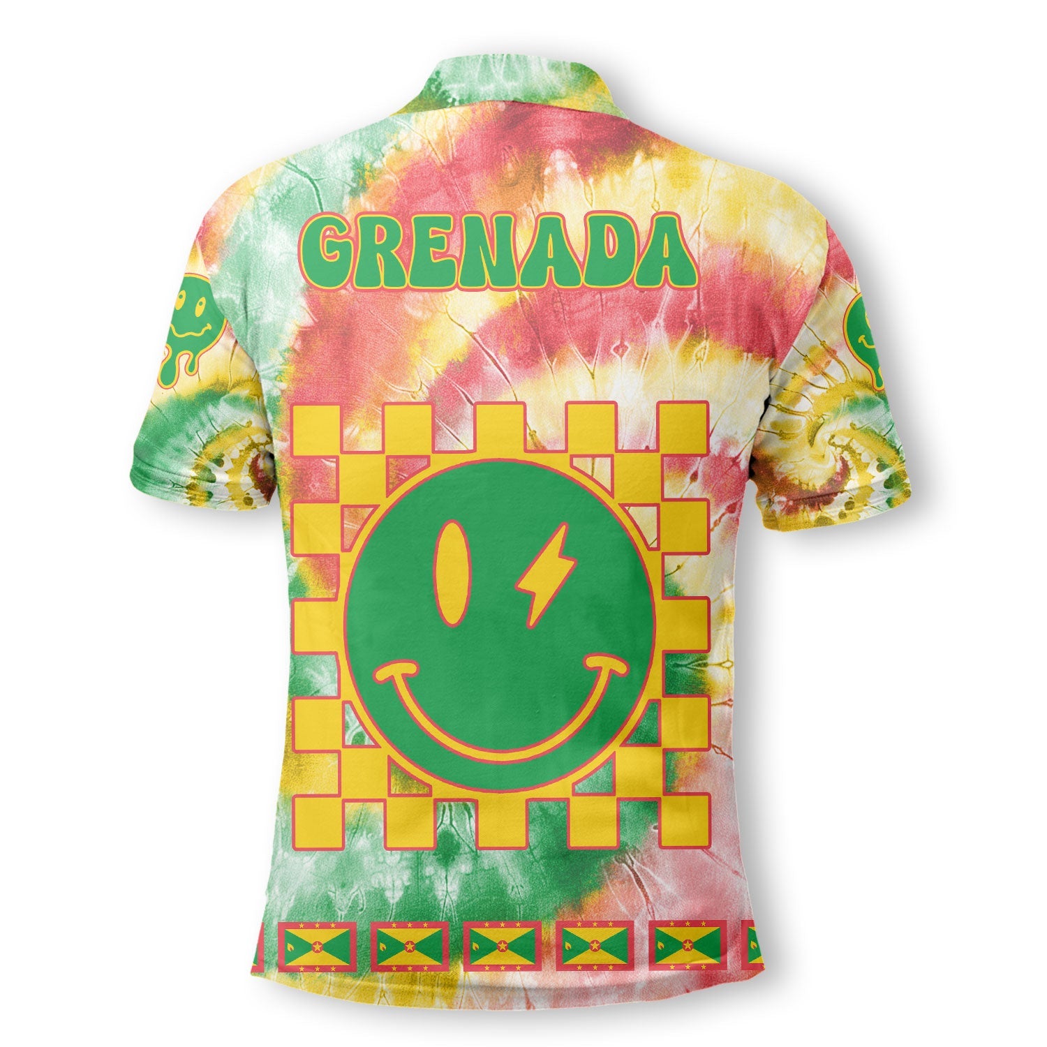 Grenada Polo Shirt Custom Tie Dye Style 3