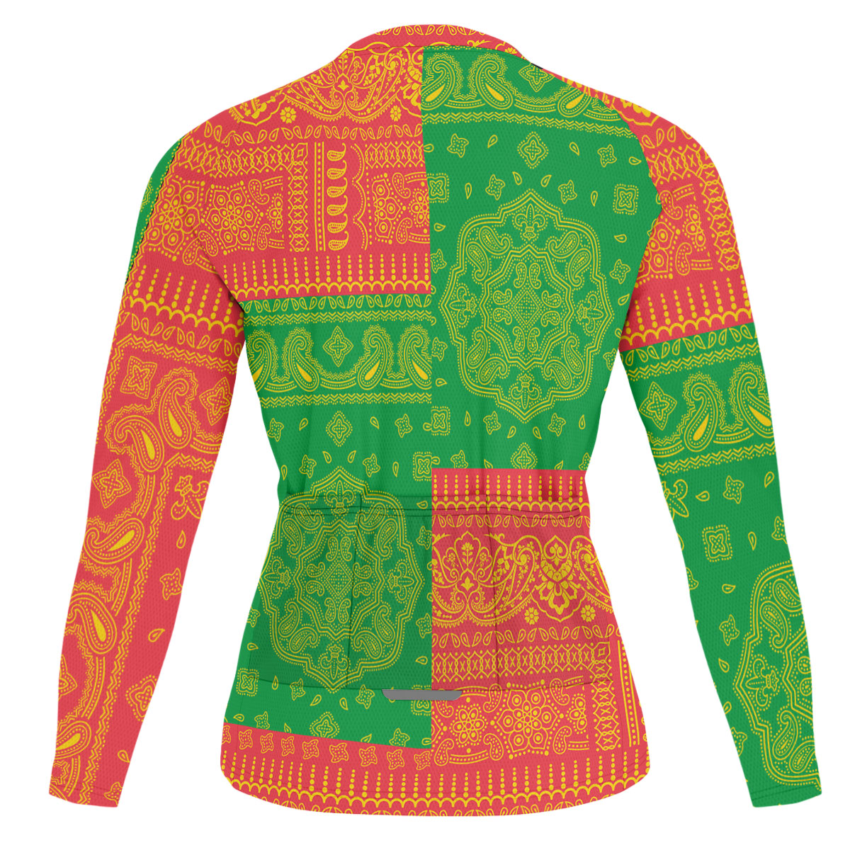 Grenada Raglan Men Cycling Jersey Long Sleeve Flag And Paisley Basic Style 2