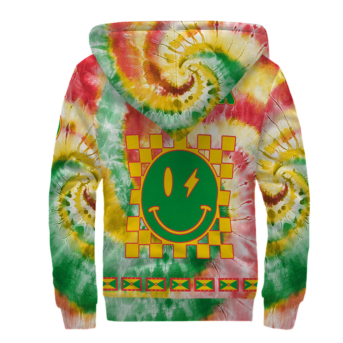 Grenada Sherpa Hoodie Custom Tie Dye Style 2