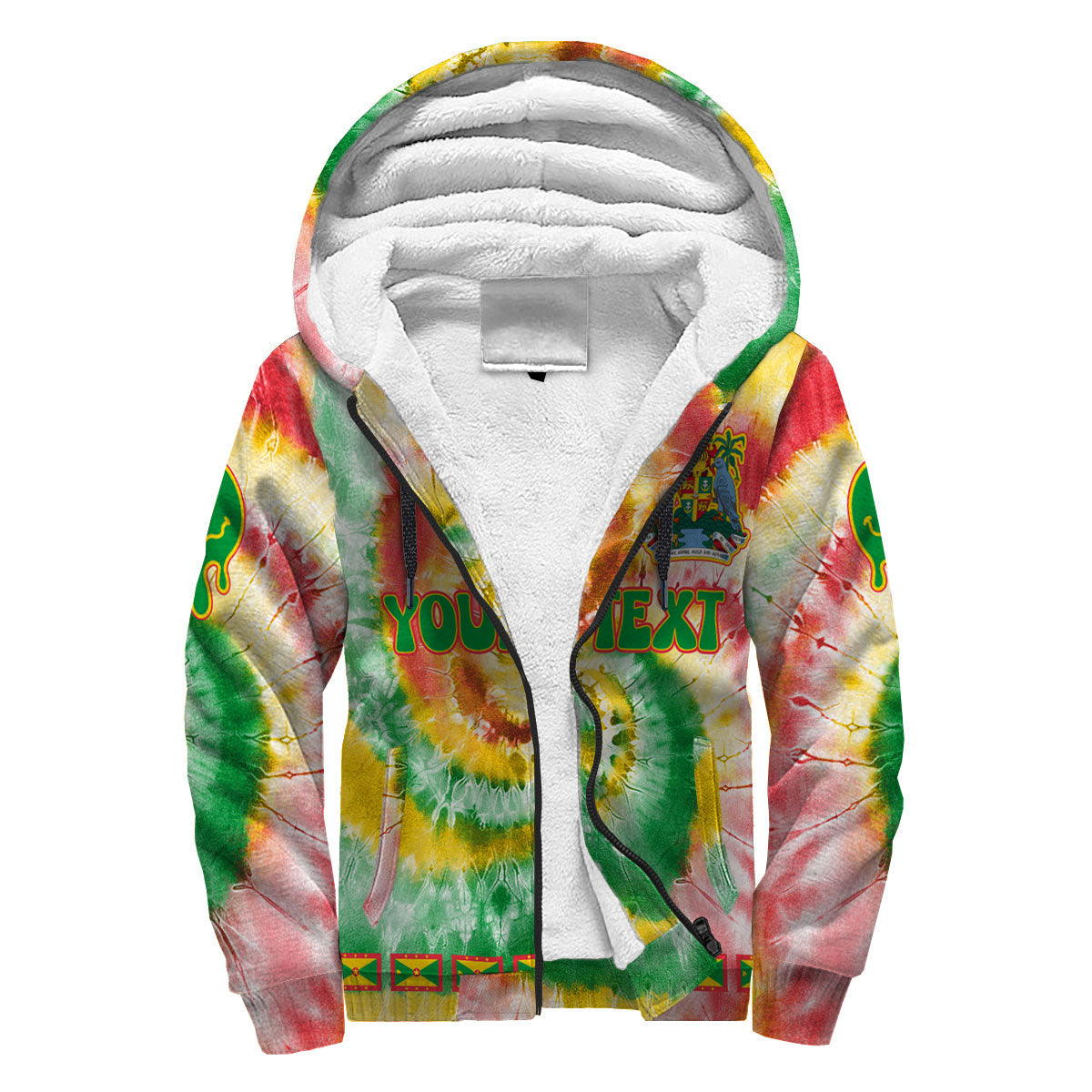 Grenada Sherpa Hoodie Custom Tie Dye Style 3