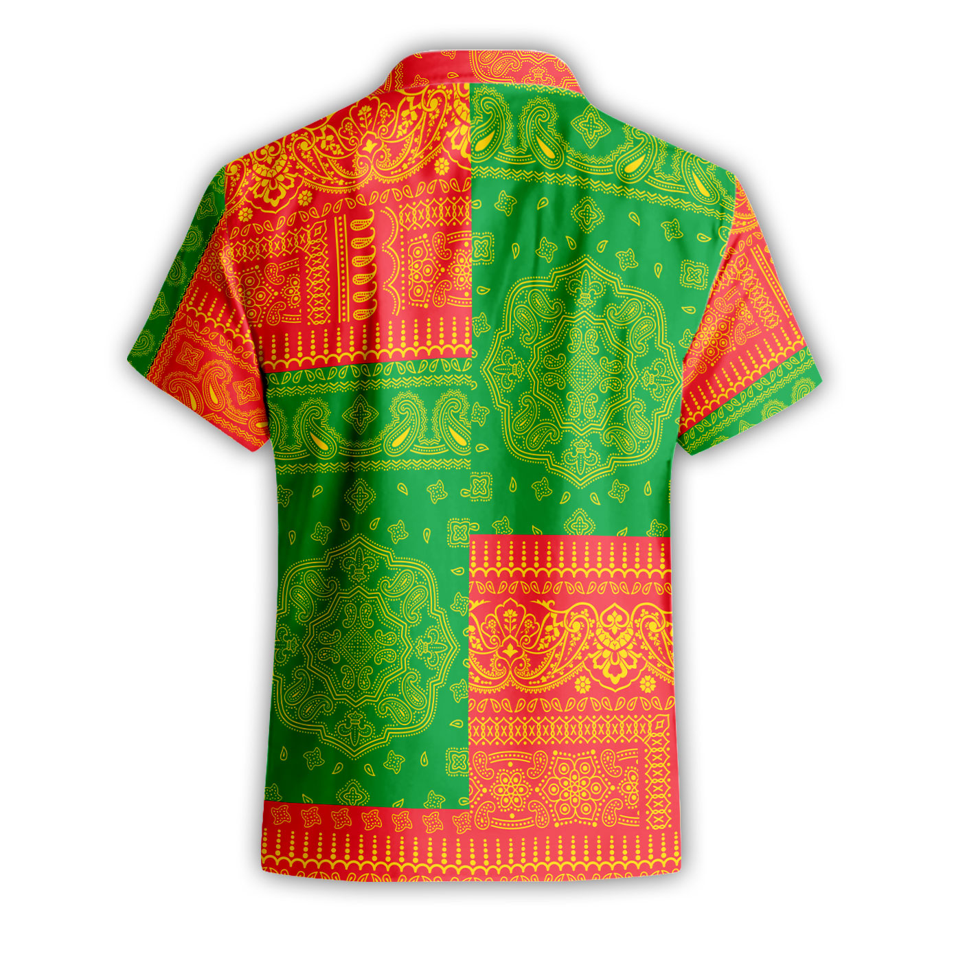 Grenada Short Sleeve Shirt Flag And Paisley Basic Style 3