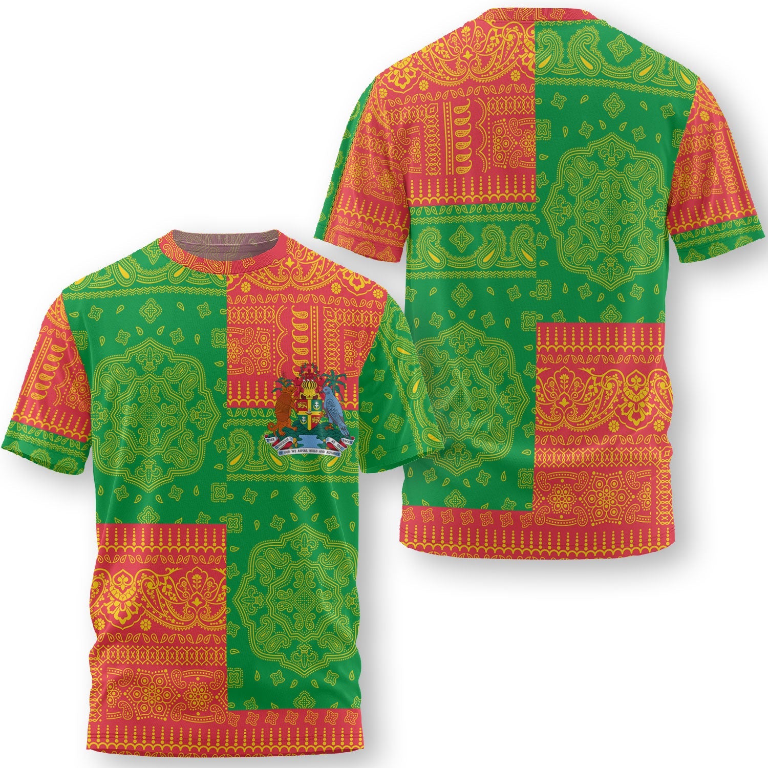 Grenada T Shirt Flag And Paisley Basic Style 1