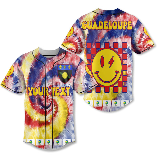 Guadeloupe Baseball Jersey Custom Tie Dye Style 1