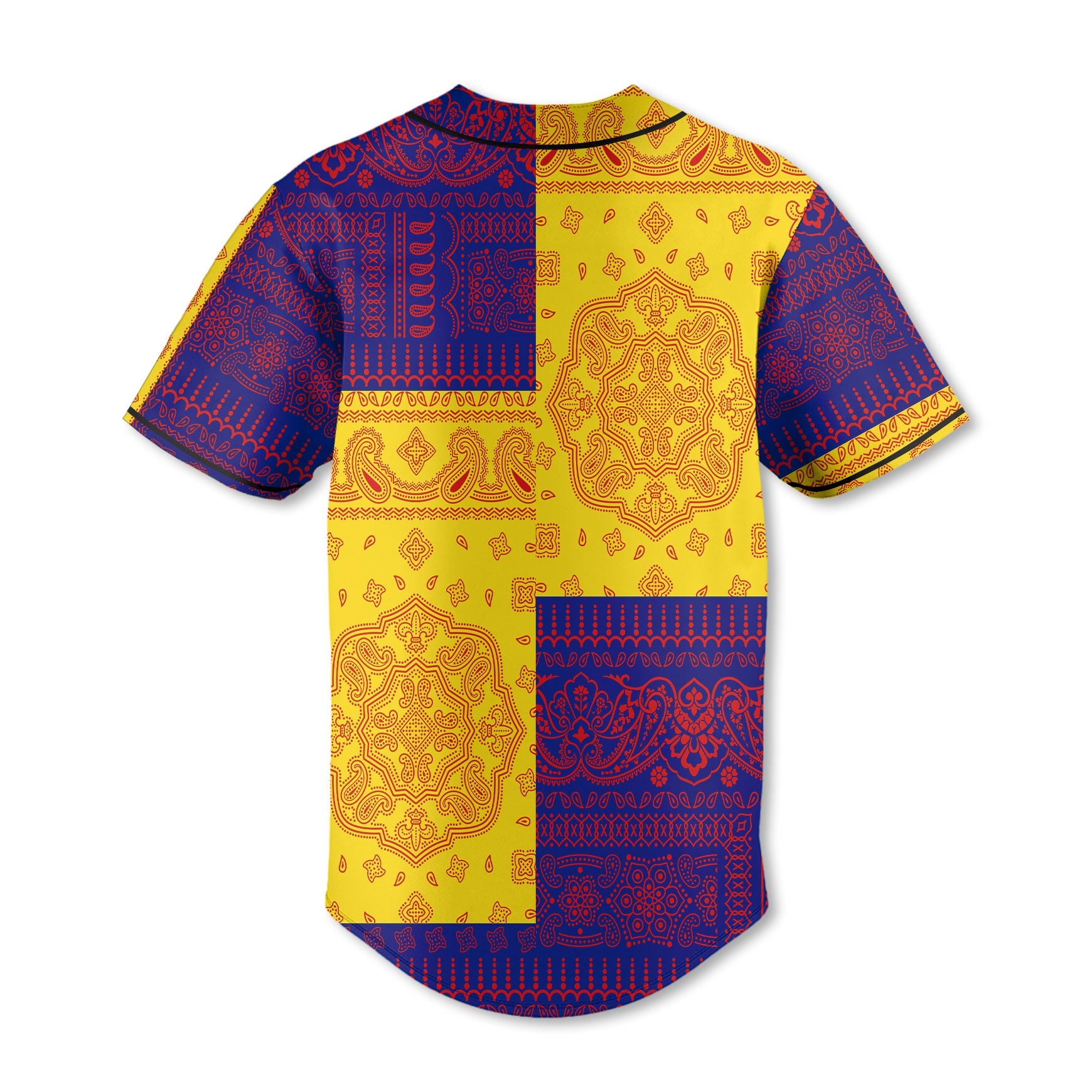 Guadeloupe Baseball Jersey Flag And Paisley Basic Style 3