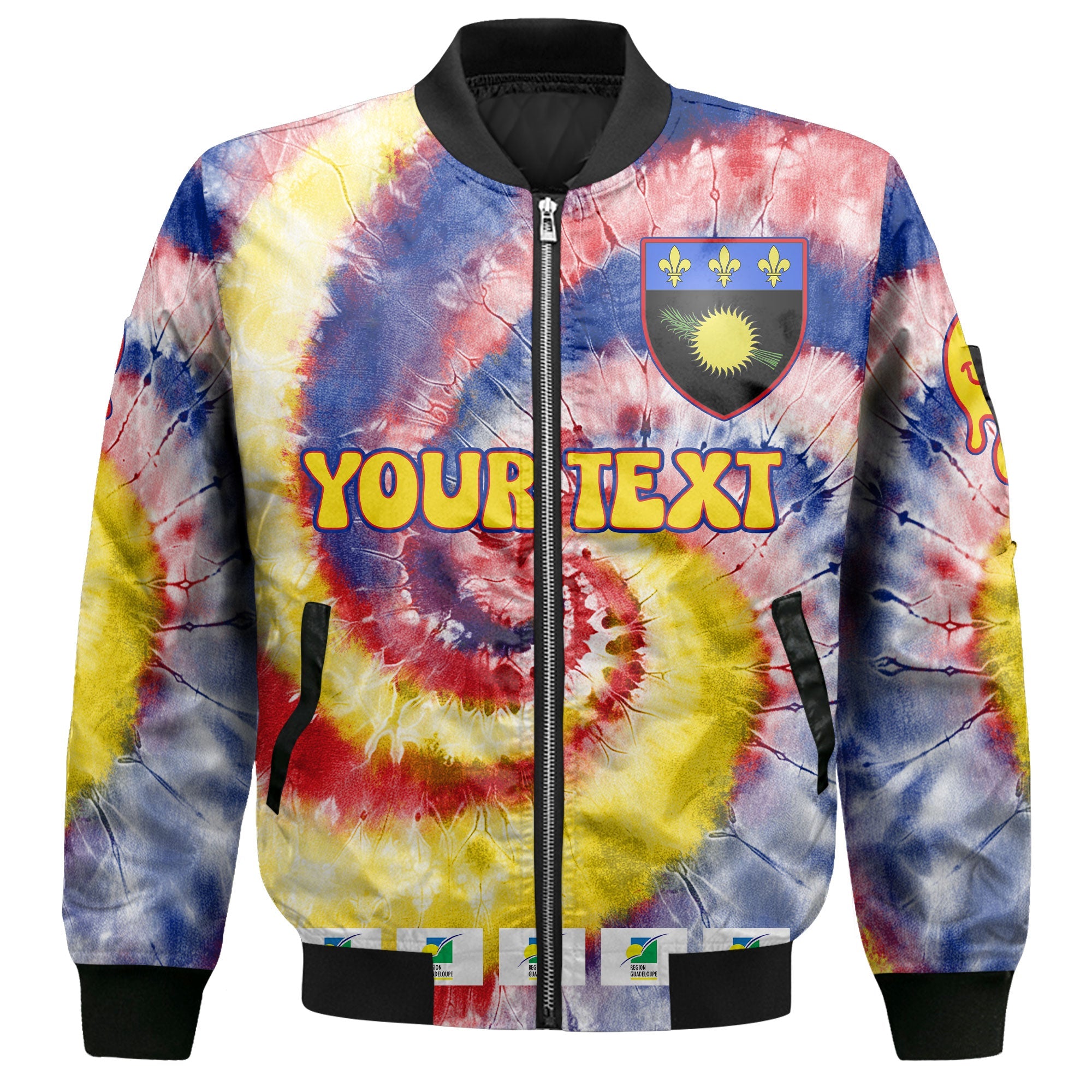 Guadeloupe Bomber Jacket Custom Tie Dye Style 2