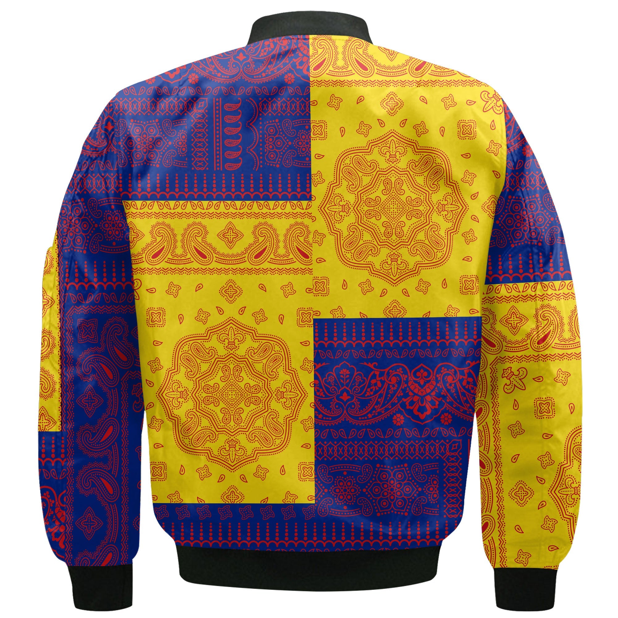 Guadeloupe Bomber Jacket Flag And Paisley Basic Style 3