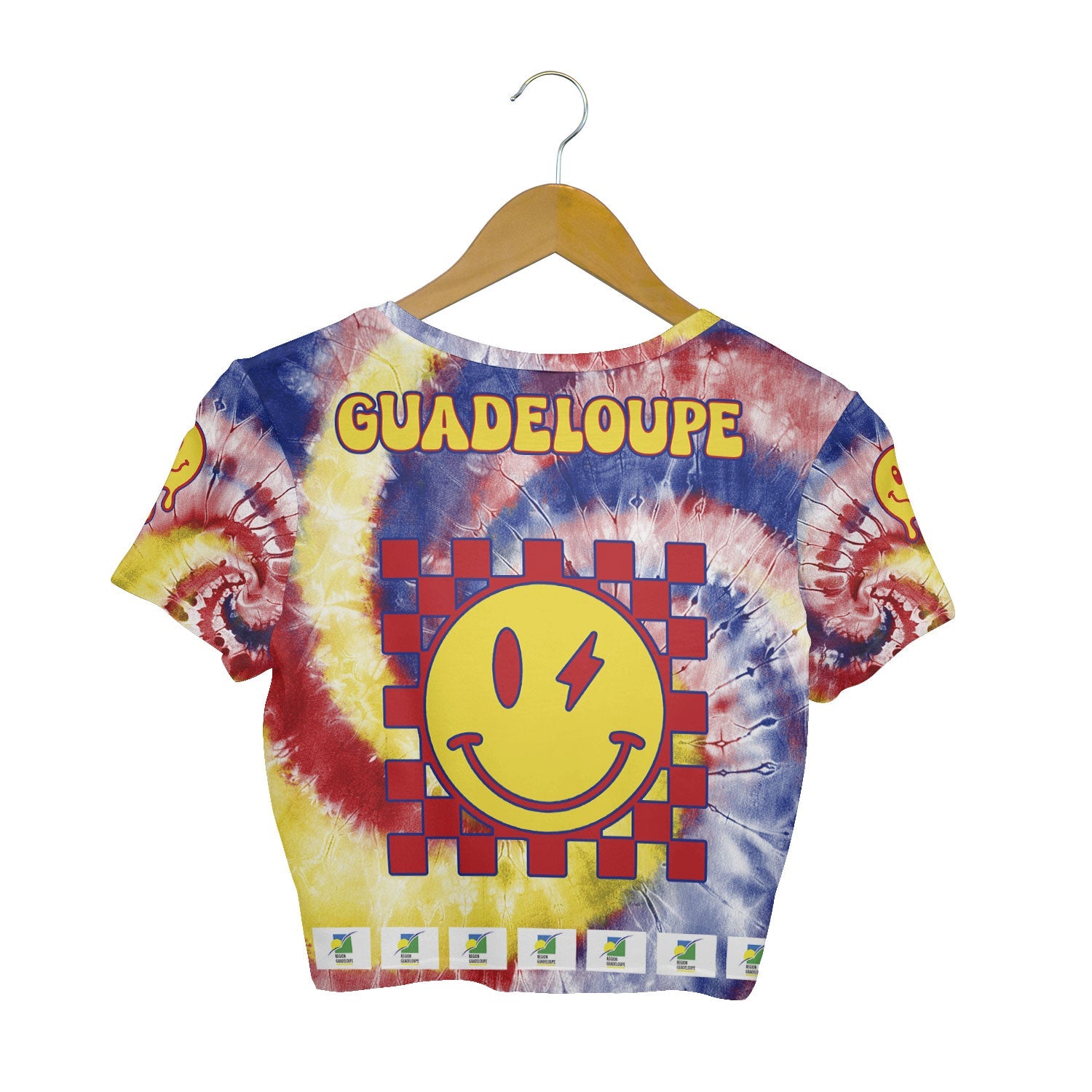 Guadeloupe Croptop T Shirt Custom Tie Dye Style 2