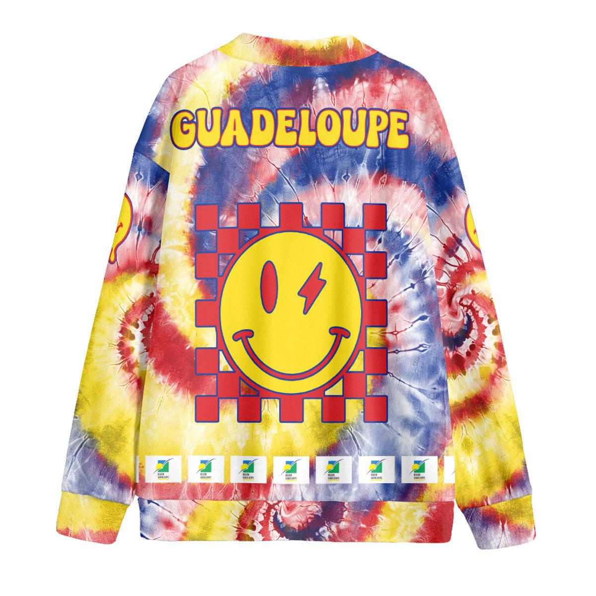 Guadeloupe Fleece Cardigan Custom Tie Dye Style 2