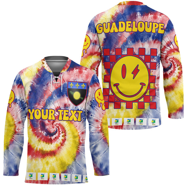 Guadeloupe Hockey Jersey Custom Tie Dye Style 1