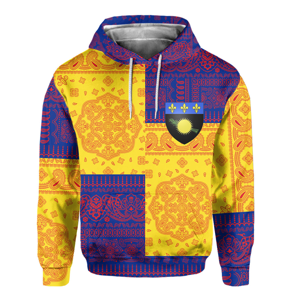 Guadeloupe Hoodie Flag And Paisley Basic Style 2