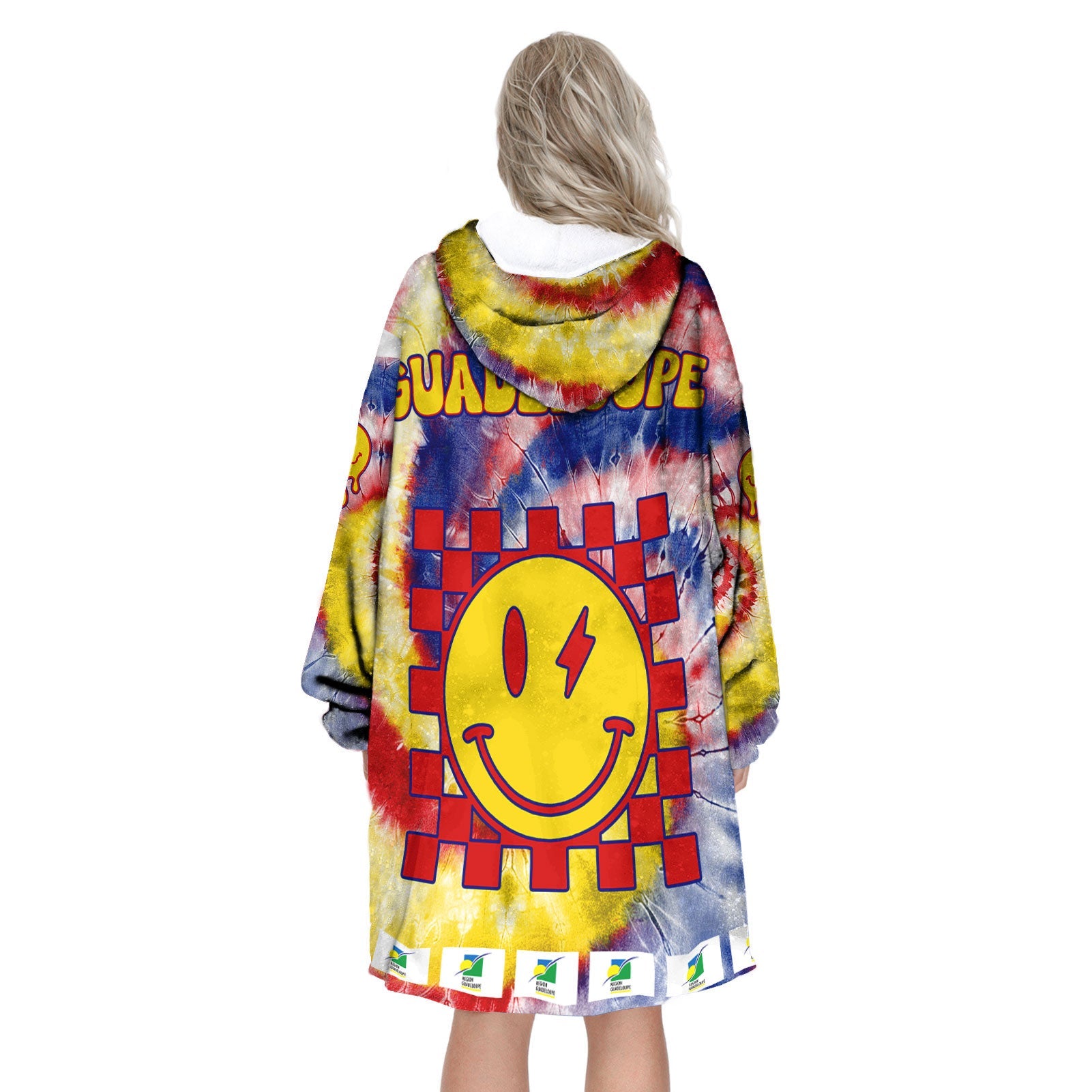 Guadeloupe Hoodie Blanket Custom Tie Dye Style 3