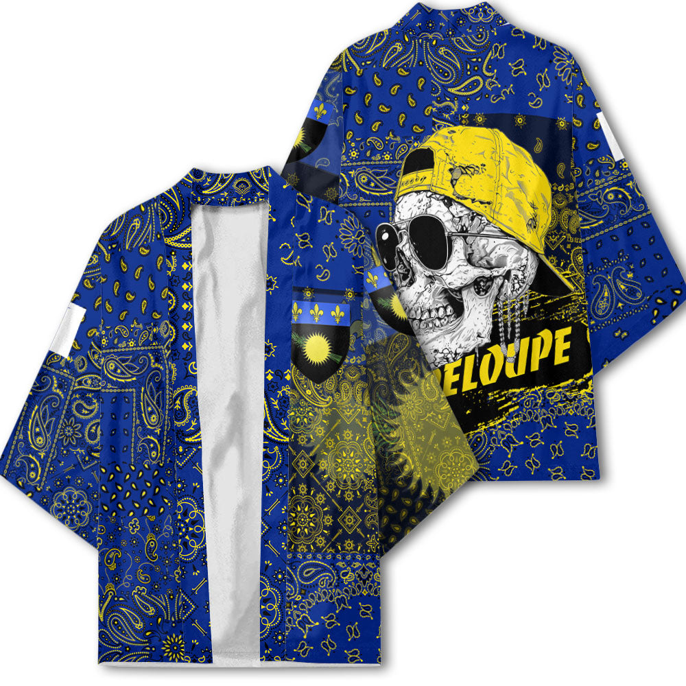 Guadeloupe Kimono Paisley Flag And Skull Style 2