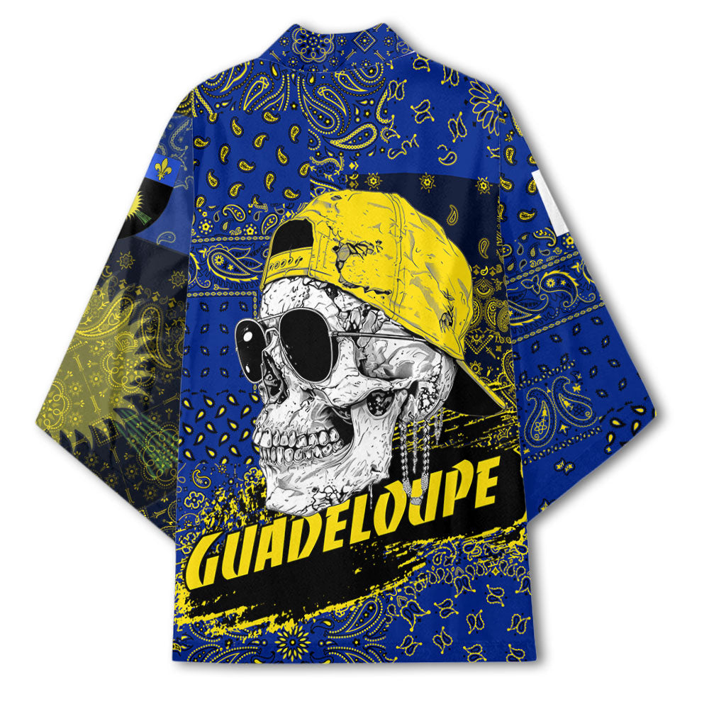 Guadeloupe Kimono Paisley Flag And Skull Style 3