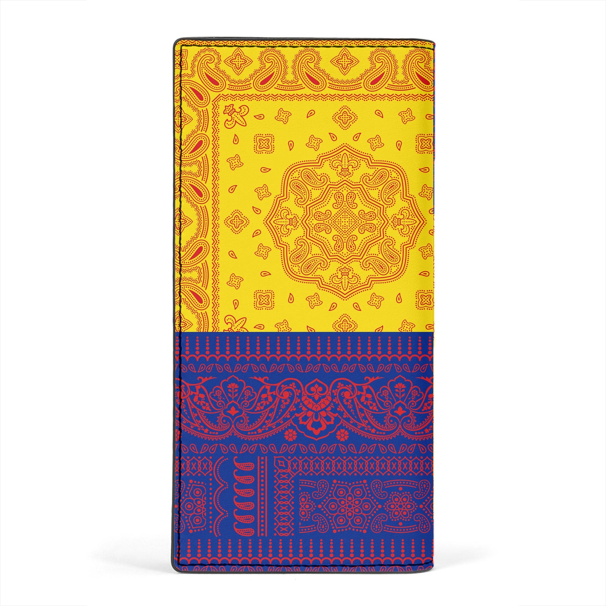 Guadeloupe Leather Wallet Flag And Paisley Basic Style 2