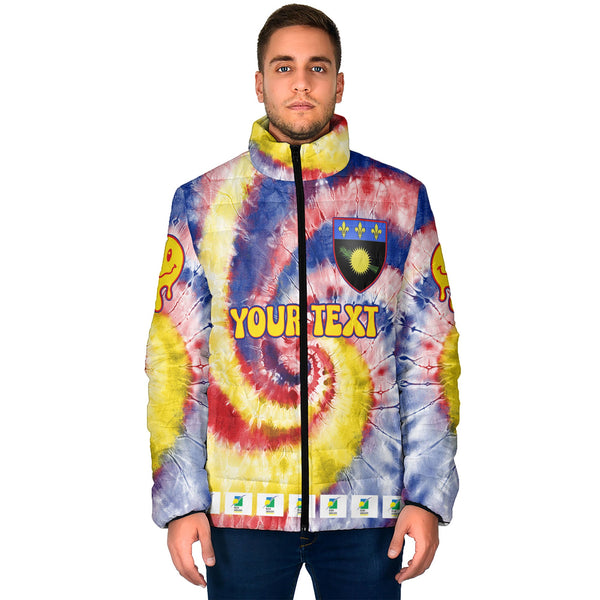 Guadeloupe Men Padded Jacket Custom Tie Dye Style 1