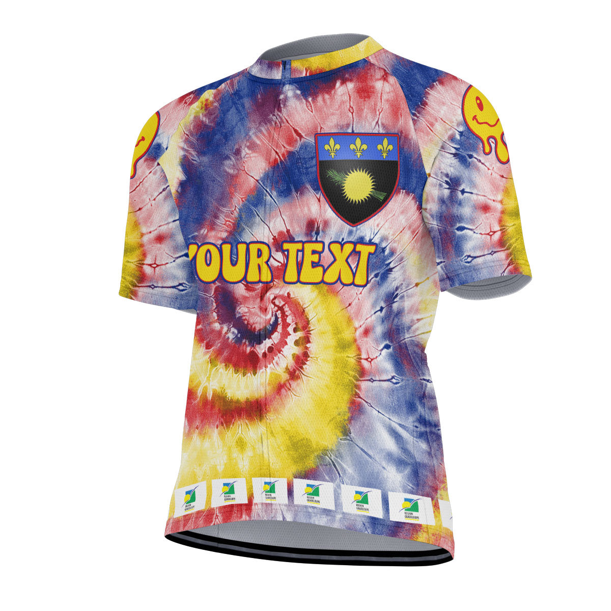 Guadeloupe Men Cycling Jersey Custom Tie Dye Style 2