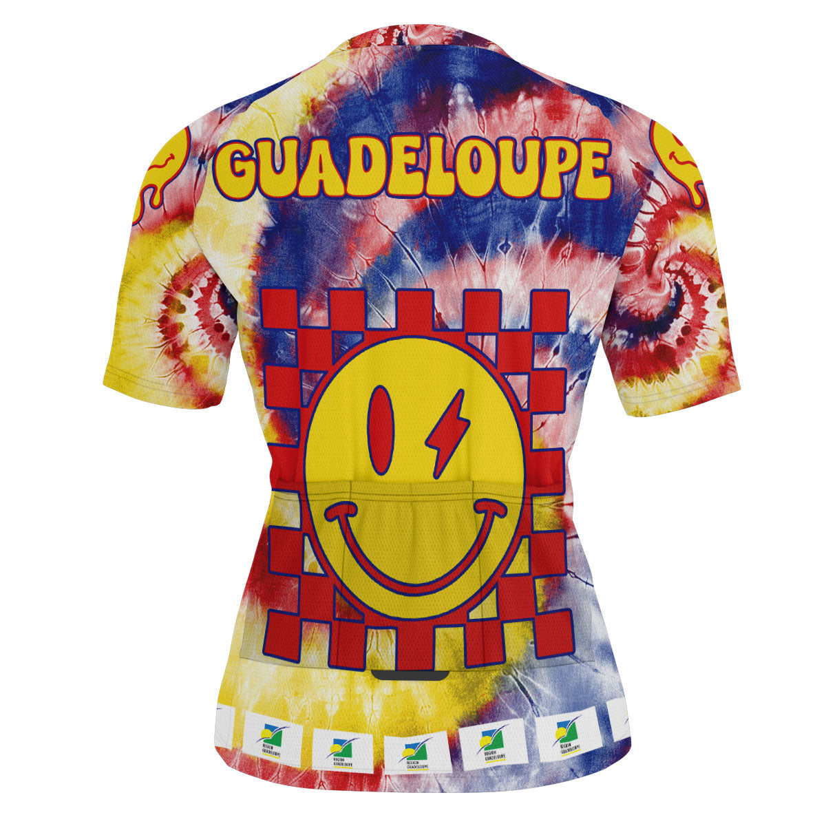 Guadeloupe Men Cycling Jersey Custom Tie Dye Style 3