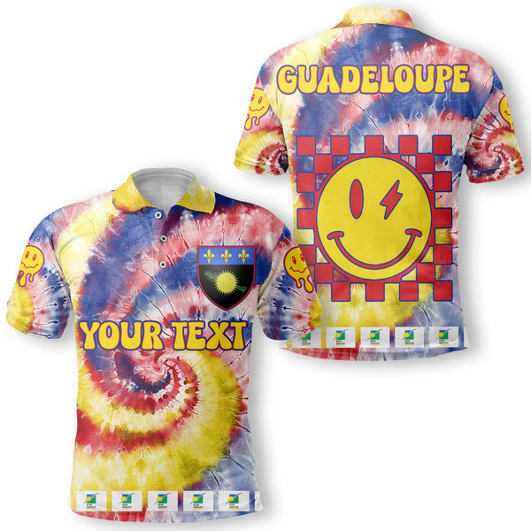 Guadeloupe Polo Shirt Custom Tie Dye Style 1