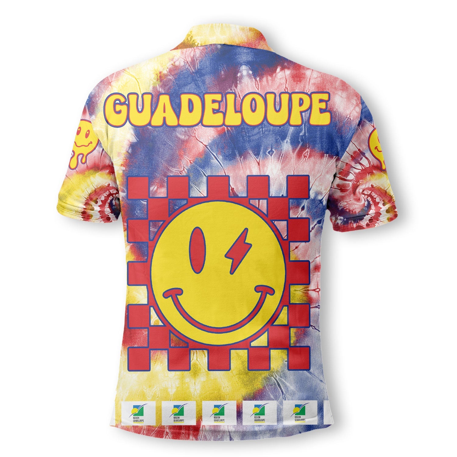 Guadeloupe Polo Shirt Custom Tie Dye Style 3