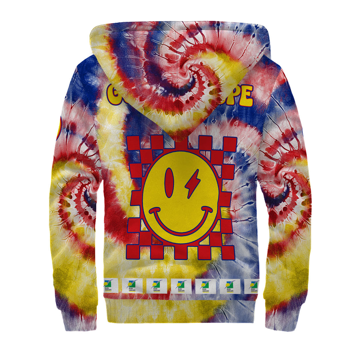 Guadeloupe Sherpa Hoodie Custom Tie Dye Style 2