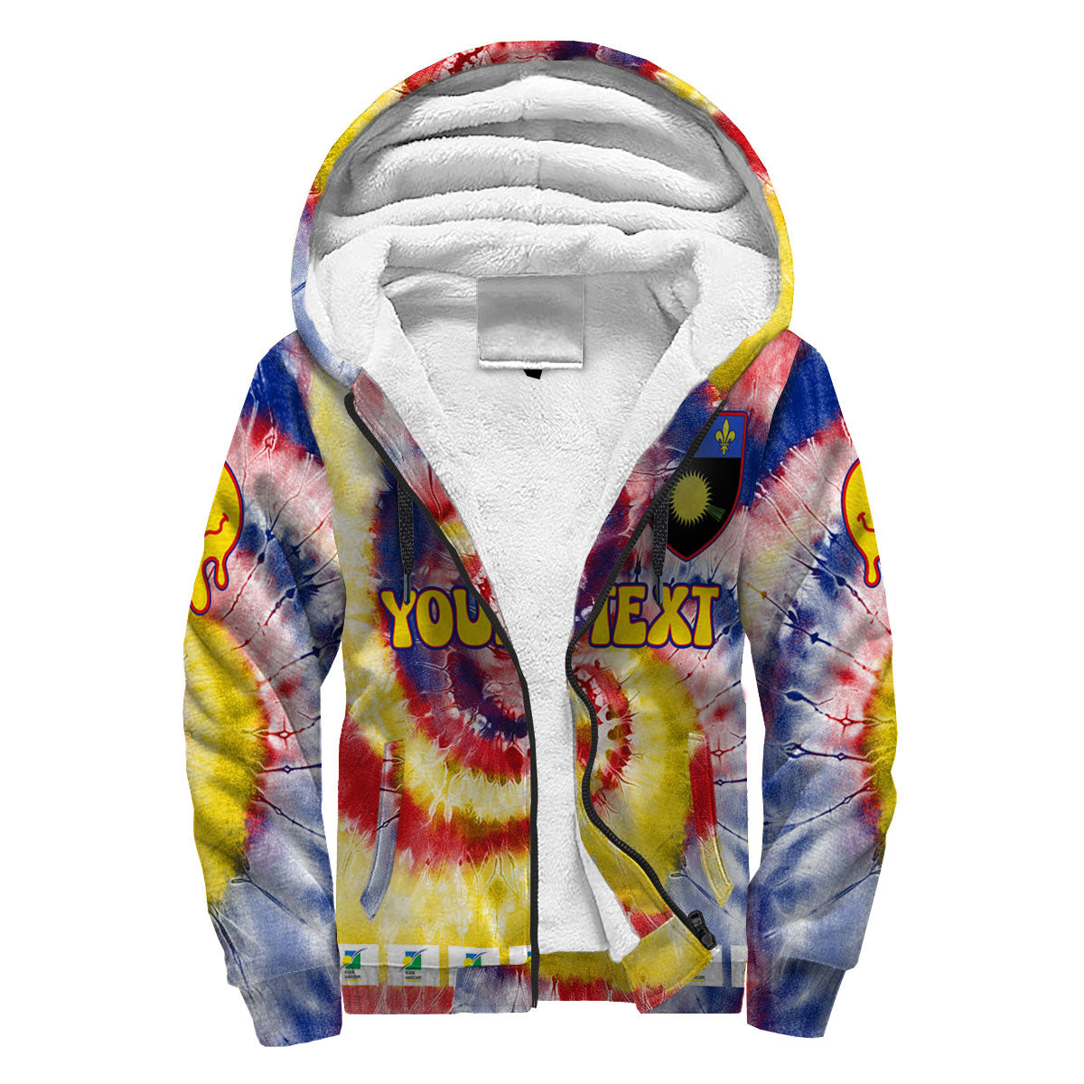 Guadeloupe Sherpa Hoodie Custom Tie Dye Style 3