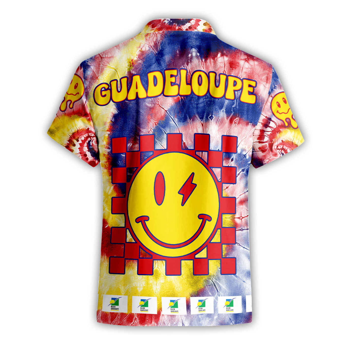 Guadeloupe Short Sleeve Shirt Custom Tie Dye Style 2