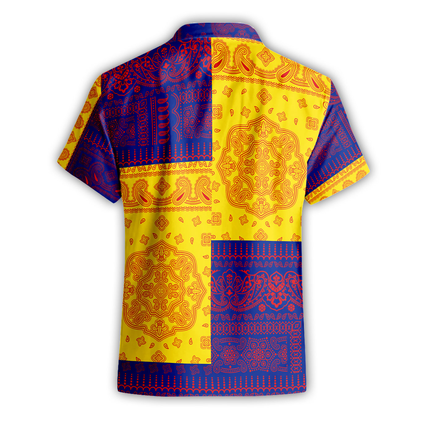 Guadeloupe Short Sleeve Shirt Flag And Paisley Basic Style 3