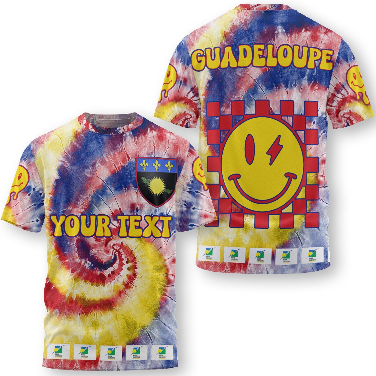 Guadeloupe T Shirt Custom Tie Dye Style 3