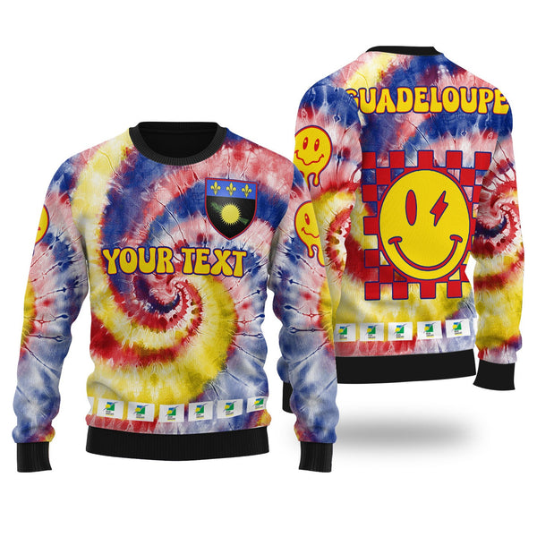 Guadeloupe Ugly Sweater Custom Tie Dye Style 1