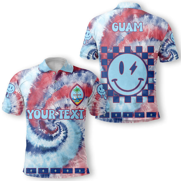 Guam Polo Shirt Custom Tie Dye Style 1