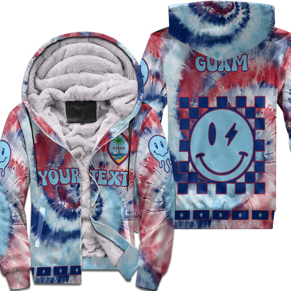 Guam Sherpa Hoodie Custom Tie Dye Style 1