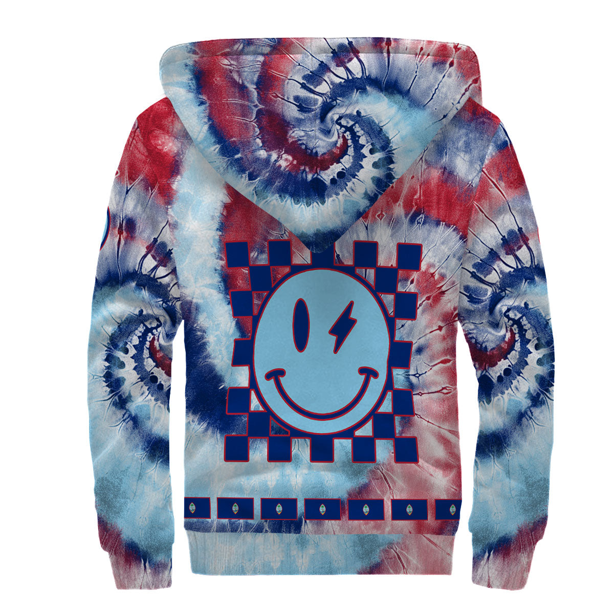 Guam Sherpa Hoodie Custom Tie Dye Style 2