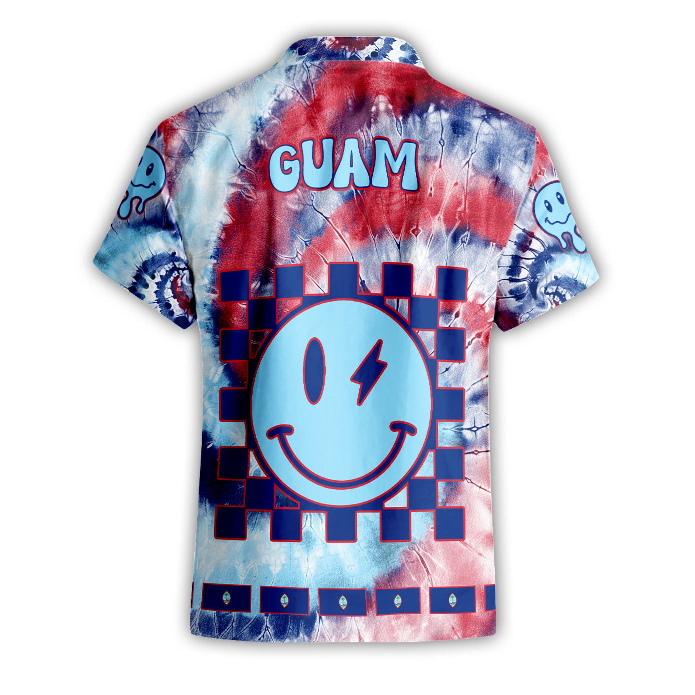 Guam Short Sleeve Shirt Custom Tie Dye Style 2