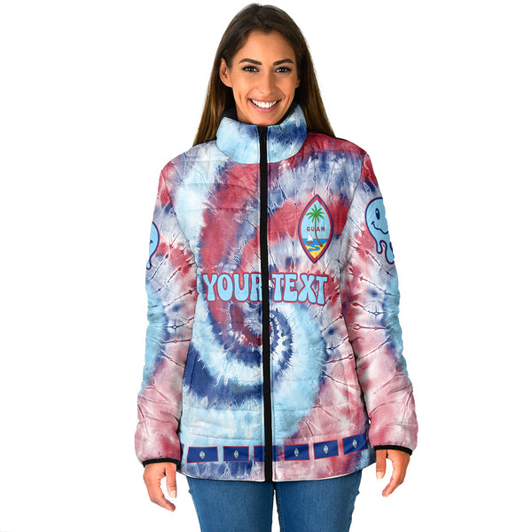 Guam Women Padded Jacket Custom Tie Dye Style 1