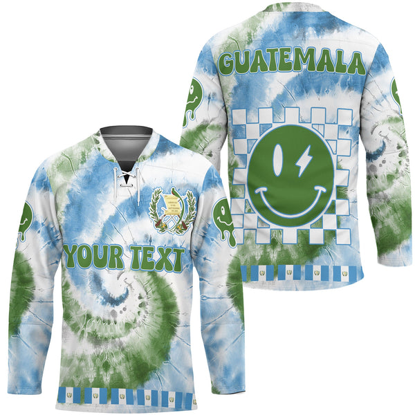 Guatemala Hockey Jersey Custom Tie Dye Style 1