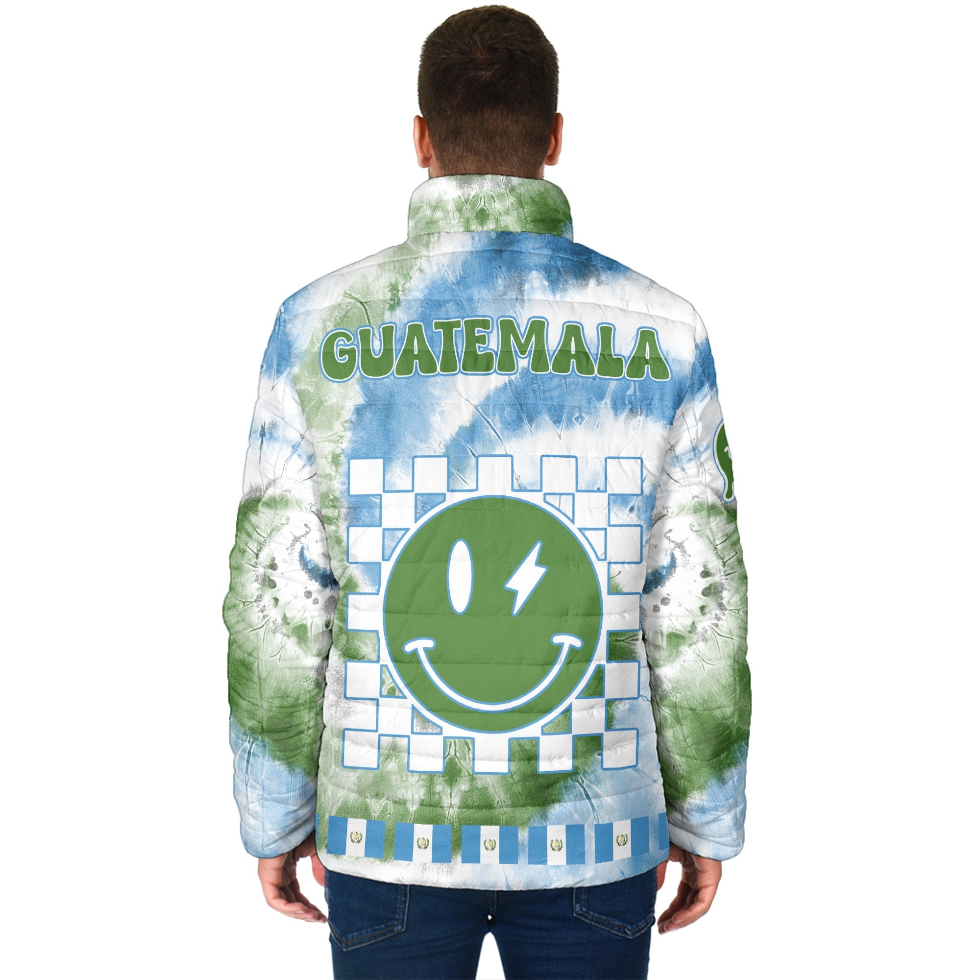 Guatemala Men Padded Jacket Custom Tie Dye Style 2