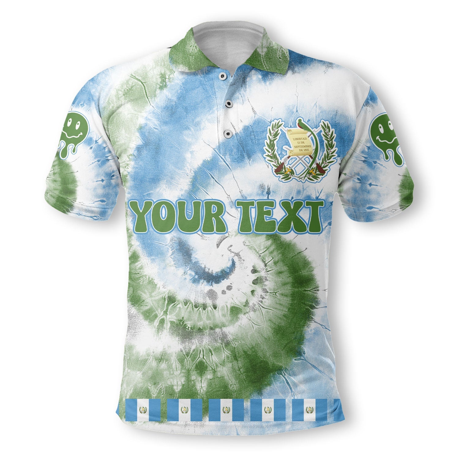 Guatemala Polo Shirt Custom Tie Dye Style 2