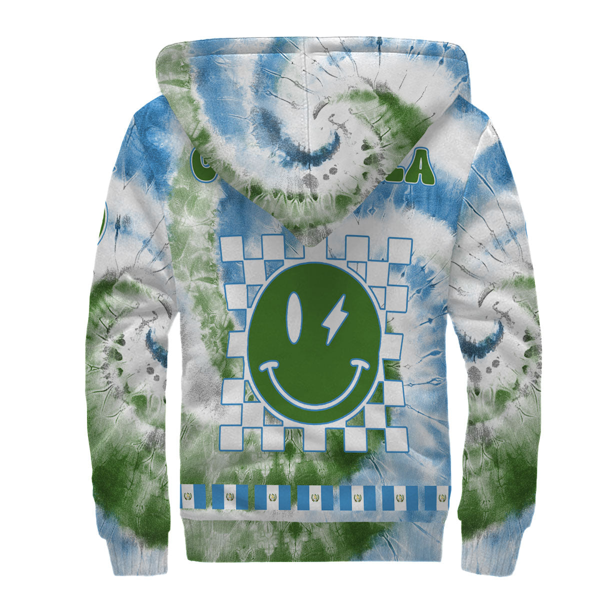 Guatemala Sherpa Hoodie Custom Tie Dye Style 2