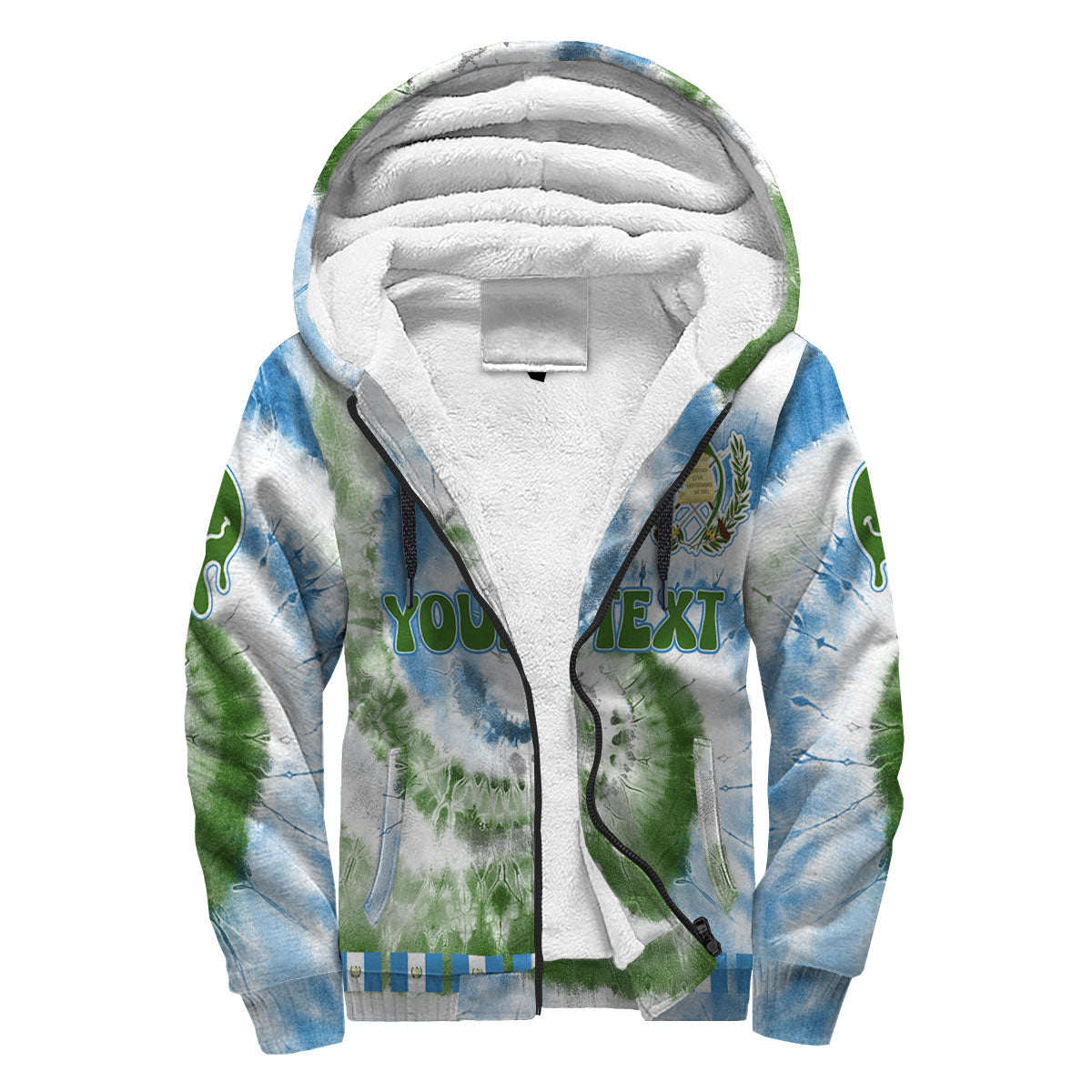 Guatemala Sherpa Hoodie Custom Tie Dye Style 3