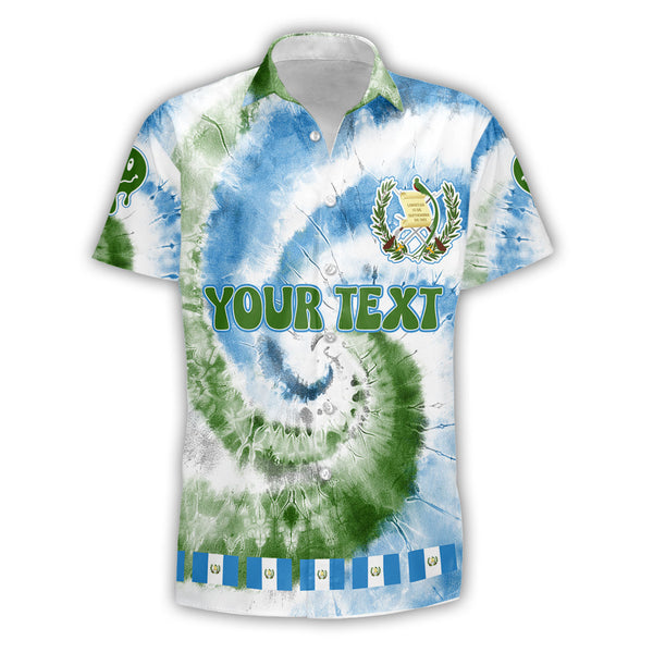 Guatemala Short Sleeve Shirt Custom Tie Dye Style 1