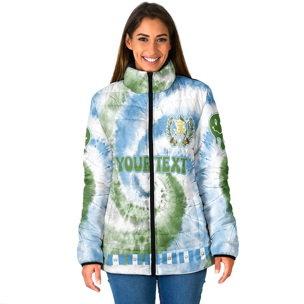 Guatemala Women Padded Jacket Custom Tie Dye Style 1