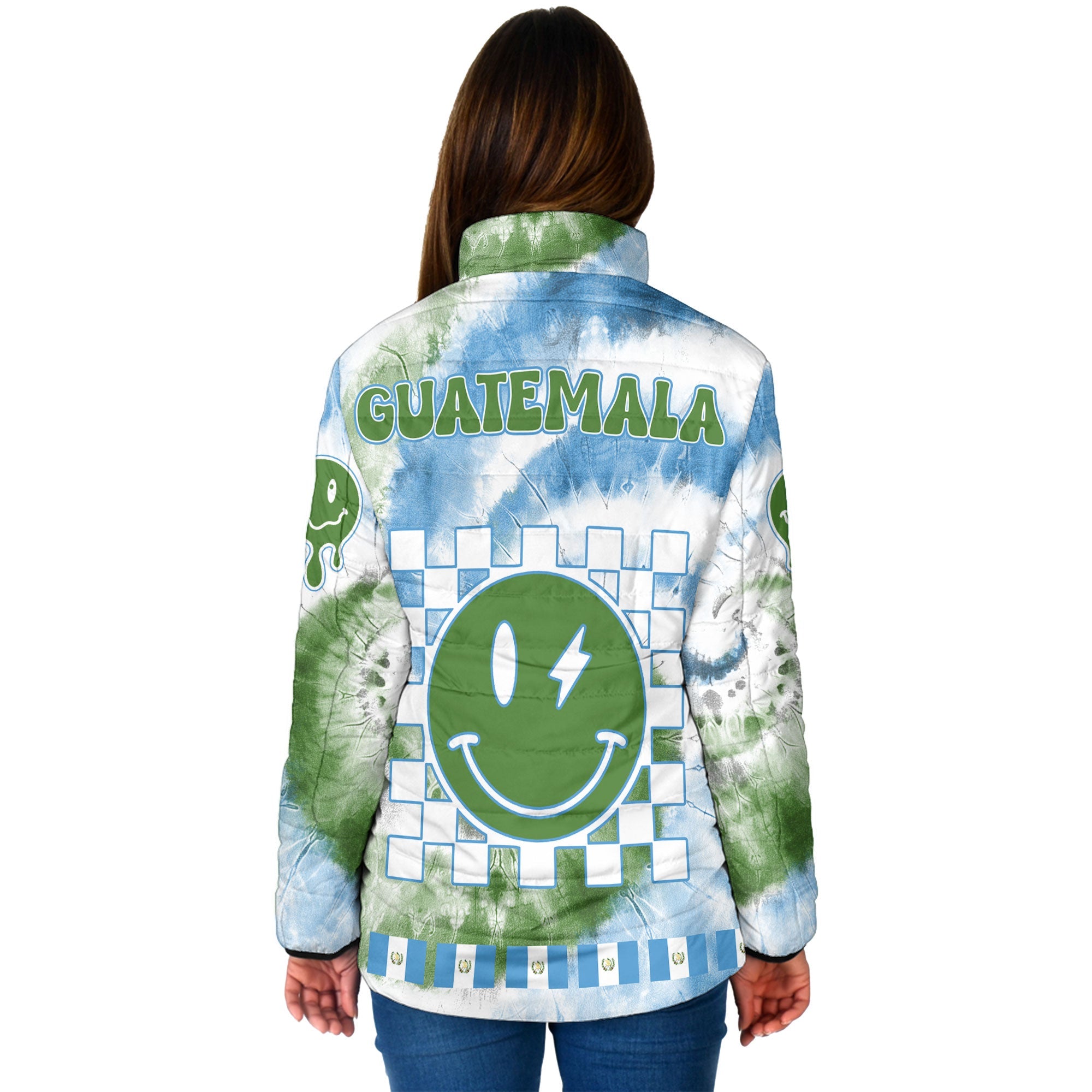 Guatemala Women Padded Jacket Custom Tie Dye Style 2