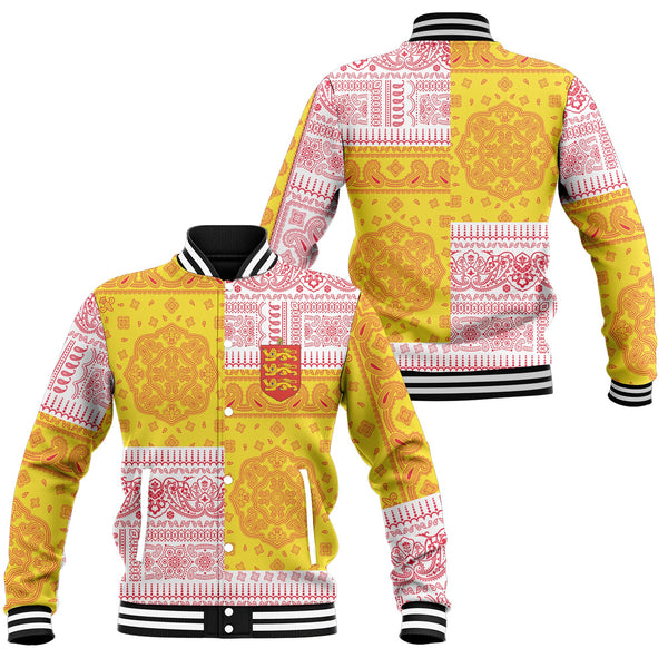 Guernsey Baseball Jacket Flag And Paisley Basic Style 1