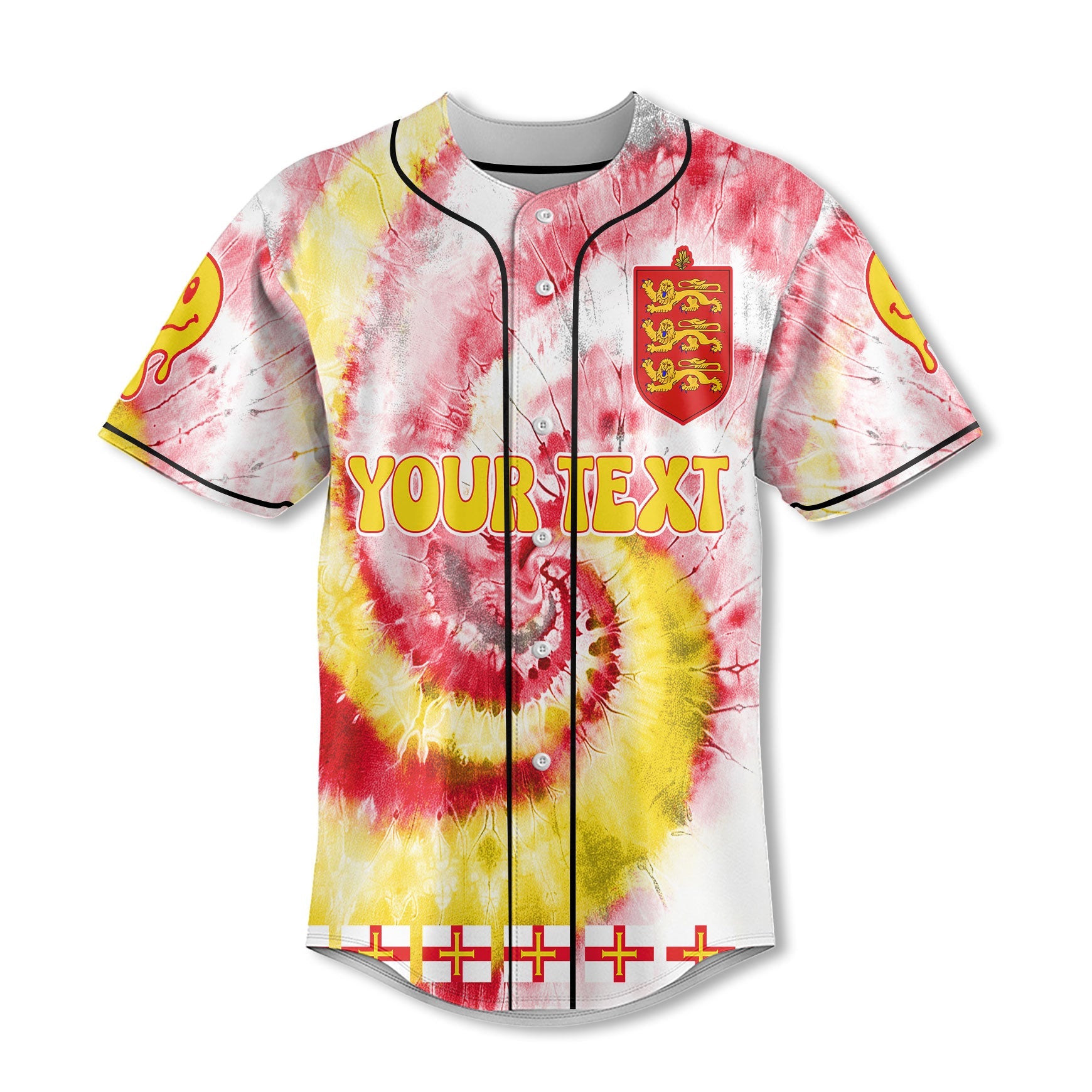 Guernsey Baseball Jersey Custom Tie Dye Style 2